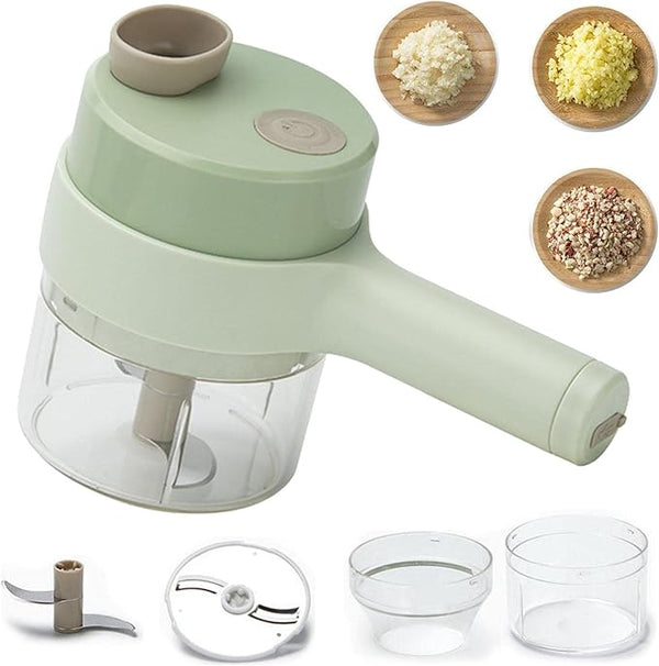 قطاعة خضار كهربائية 4 في 1 قابلة للشحن | Rechargeable Electric Vegetable Cutter